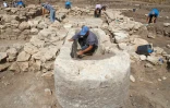 Excavations sur le site archéologique d'En Esur, dans le centre d'Israël, où une ville vieille de 5.000 ans a été découverte, le 6 octobre 2019