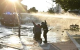 Affrontements entre policiers et manifestants, le 7 juillet 2017, en marge du G20 à Hambourg en Allemagne