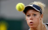 L'Allemande Laura Siegemund au cours de son match contre la Française Kristina Mladenovic, au premier tour du tournoi de Roland-Garros le 29 septembre 2020 à Paris
