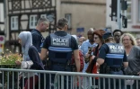 Policiers déployés lors de la traditionnelle braderie le 30 juillet 2016 à Strasbourg