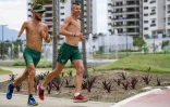 Des athlètes australiens à l'entraînement pour les Jeux Paralympiques le 6 septembre 2016 à Rio