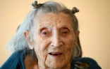 Hermine Saubion, 110 ans, le 28 janvier 2022 à Banon, dans le sud de la France