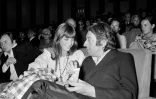 Jane Birkin et Serge Gainsbourg à la première du film "Cannabis" de Pierre Koralnik, le 2 septembre 1970 au cinéma Normandie de Paris