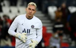 Le gardien du PSG Keylor Navas avant le match contre Rennes, le 11 février 2022 au Parc des Princes