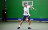 Le Suisse Roger Federer lors d'une séance d'entraînement, le 8 octobre 2018 à Shanghai 
