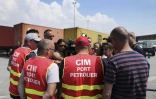 Des syndicalistes de la CIM le 27 mai 2016 au Havre