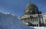 De la neige devant le Capitole, le 21 janvier 2016 à Washington