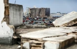Silos au port de Beyrouth, dont une partie s'est effondrée après un incendie fin juillet, le 3 août 2022