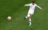 L'attaquant Antoine Griezmann lors de la qualification de la France en demi finales du Mondial le 6 juillet 2018