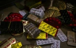 Des comprimés de tapentadol saisis par l'Agence anti-drogue (NDLEA) à Lagos, le 19 février 2026 au Nigeria