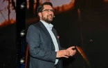 Le leader des Démocrates de Suède Jimmie Akesson arrive à son parti à Nacka, près de Stockholm dimanche soir 11 septembre 2022
