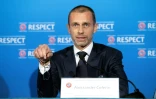 Le président de l'UEFA, Aleksander Ceferin, en conférence de presse à Montreux, le 19 avril 2021