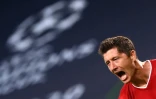 L'attaquant du Bayern Munich Robert Lewandowski le 19 août 2020 lors de la demi-finale de Ligue des champions contre Lyon à Lisbonne