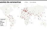 Pays et territoires ayant des cas confirmés de nouveau coronavirus, au 25 mars à 19H00 GMT