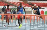 Sasha Zhoya a dominé ses concurrents lors des séries du 110 m haies des Mondiaux U20 à Nairobi, le 20 août 2021