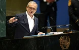 Le président iranien Massoud Pezeshkian lors de l'Assemblée général de l'ONU, le 24 septembre 2025 à New York