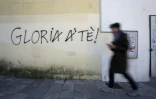 Graffiti à la gloire du militant indépendantiste corse Yvan Colonna, mort en prison, à Ajaccio, le 22 mars 2022