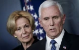 Le vice-président Mike Pence (d) et Debbie Birx, la coordinatrice de la Maison Blanche pour le coronavirus, le 2 mars 2020 à Washington
