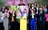 Le président régional de Catalogne Pere Aragonès fait campagne à Barcelone, le 9 mai 2024