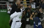 Le judoka français Teddy Riner célèbre sa victoire finale aux JO de Rio, le 12 août 2016