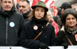 La secrétaire générale de la CGT Sophie Binet lors d'une manifestation des fonctionnaires à Paris, le 5 décembre 2024 