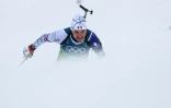 Emilien Jacquelin, deuxième relayeur bleu, le 17 février 2026 à Anterselva. "Je l'ai joué au panache, à l'envie, avec le coeur", a dit le biathlète isérois, qui a remis les Bleus en tête de la course
