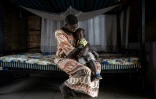 La Sud-Soudanaise Nyalada Gatkouth Jany et son bébé au centre de transit de Gashora, le 10 juin 2022