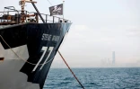 Un bateau de l'ONG Sea Shepherd au large de Hong Kong en avril 2016