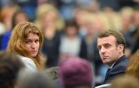Emmanuel Macron et Marlène Schiappa à Pessac en Gironde, le 28 février 2018 