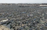 Vue d'ensemble des pirogues amarrées au port artisanal de Nouadhibou (Mauritanie), le 22 avril 2026