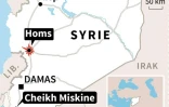Carte de la Syrie indiquant Cheikh Miskine