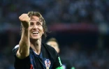 Le milieu de terrain croate Luka Modric après avoir inscrit le 2e but de son équipe face à l'Argentine, le 21 juin 2018 à Nijni Novgorod 