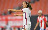 L'attaquante Alex Morgan des Etats-Unis lors d'un match contre le Paraguay au FirstEnergy Stadium de Cleveland, dans l'Ohio, le 16 septembre 2021