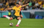 La frappe victorieuse de la star australienne Sam Kerr face à l'Angleterre en demi-finale du Mondial, le 16 août 2023 à Sydney