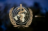 Logo de l'Organisation mondiale de la santé (OMS), le 8 mai 2021 à son siège de Genève