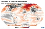 Anomalies de températures en février dans le monde
