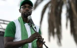 Ousmane Sonko lors d'une rassemblement de l'opposition place de l'Obélique à Dakar, le 8 juin 2022