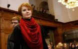 La vice-ministre ukrainienne des Affaires étrangères Olena Zerkal devant la Cour internationale de Justice à La Haye, le 6 mars 2017