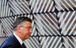 Le Premier ministre croate Andrej Plenkovic arrive pour la seconde journée du sommet européen à Bruxelles, le 25 mai 2021