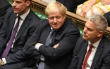 Le Premier ministre britannique Boris Johnson à la Chambre des communes durant un débat sur le Brexit, à Londres le 19 octobre 2019.