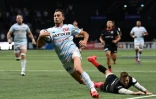 Juan Imhoff file à l'essai lors de la demi-finale de Coupe d'Europe remportée par le Racing 92 contre les Saracens le 26 septembre à Nanterre