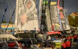 Des bateaux concurrents de la Transat Jacques Vabre, au Havre, d'où partira la course le 29 octobre
