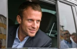 Emmanuel Macron lors d'une visite à l'usine Auriplast le 8 septembre 2016 à Aurillac