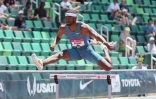 Rai Benjamin lors du 400 m haies des Championnats des Etats-Unis, le 25 juin 2022 à Eugene (Oregon)