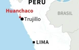 Carte du Pérou montrant le site de Huanchaco, à 700 kilomètres au nord de Lima