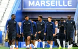 Les joueurs de l'équipe de France lors d'un entraînement, le 14 juin 2016 au Vélodrome à Marseille