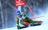 L'Américaine Mikaela Shiffrin lors de la 1re manche du slalom géant de Killington, dans le Vermont, le 30 novembre 2019