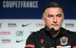 L'entraîneur de Nice Christophe Galtier en conférence de presse à la veille de la finale de Coupe de France contre Nantes, le 6 mai 2022 au Stade de France à Saint-Denis 