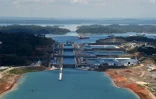 Vue aérienne du nouvel élargissement du canal de Panama le 11 mai 2016