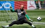 Le gardien remplaçant de l'équipe d'Esopgne Pepe Reina lors d'une séance d'entraînement à Krasnodar, le 11 juin 2018